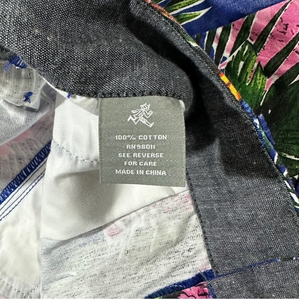 Play Cloths Botanical Jungle Set Mens Blue Shorts & Shirt Sz 36 XL Hawaii Aloha - Picture 13 of 16